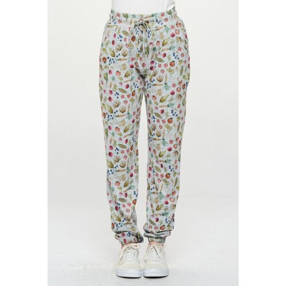 SM Wardrobe Vegetable Print Tie Waist Jogger Pants